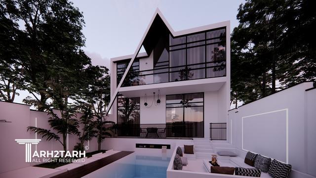 طراحی پلان و نما ویلا ساری