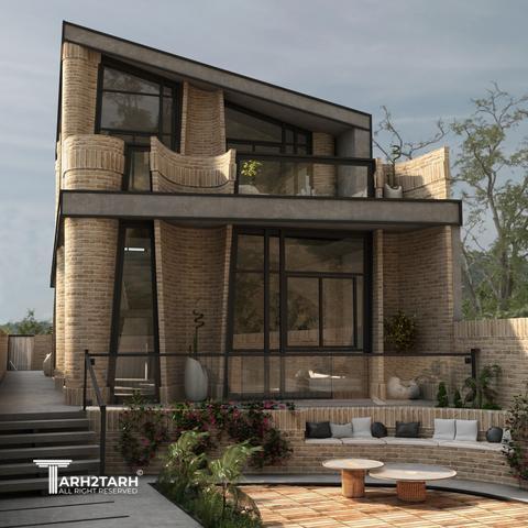 طراحی پلان و نما ویلا ساری