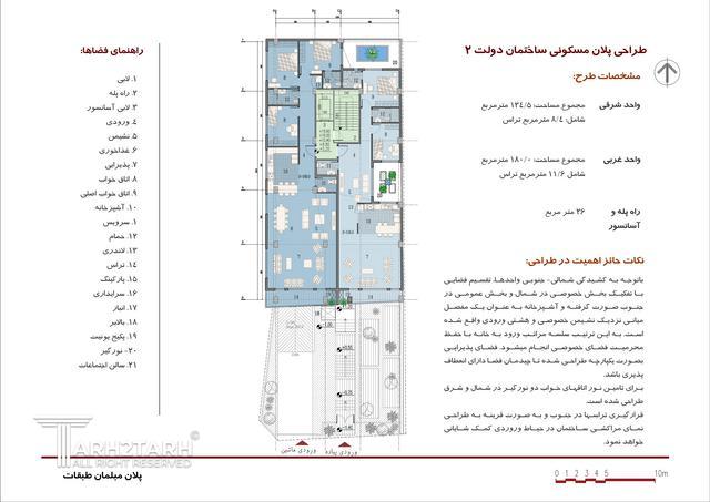 طراحی پلان ساختمان مسکونی دولت-2