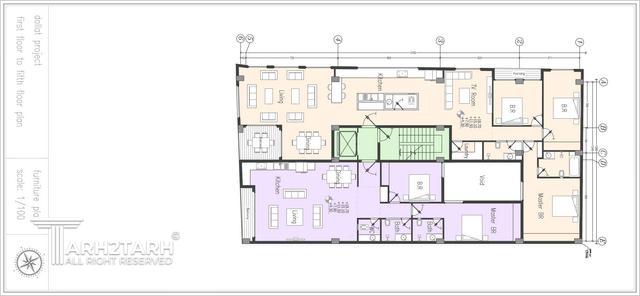 طراحی پلان ساختمان مسکونی دولت-2