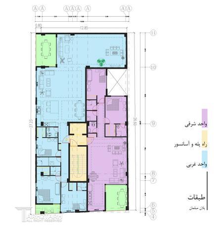 طراحی پلان ساختمان مسکونی دولت-2
