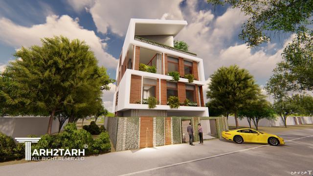 پروژه طراحی نما روف گاردن و محوطه کلاردشت