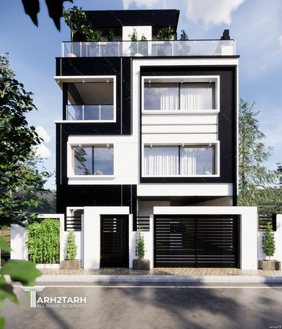 پروژه طراحی نما روف گاردن و محوطه کلاردشت