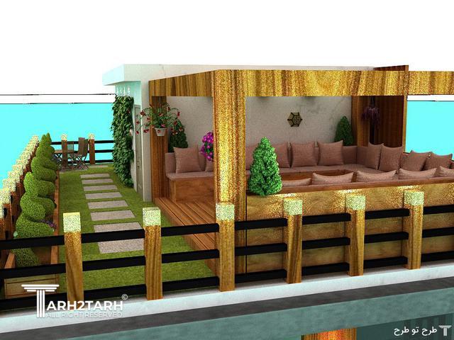 پروژه طراحی نما روف گاردن و محوطه کلاردشت