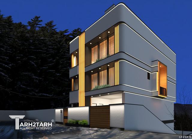 پروژه طراحی نما روف گاردن و محوطه کلاردشت