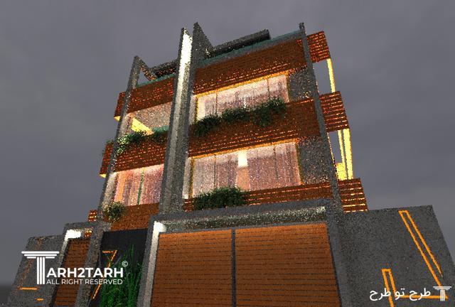 پروژه طراحی نما روف گاردن و محوطه کلاردشت