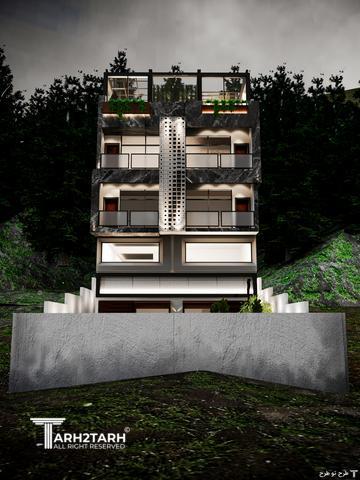 پروژه طراحی نما روف گاردن و محوطه کلاردشت