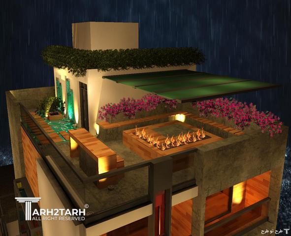 پروژه طراحی نما روف گاردن و محوطه کلاردشت