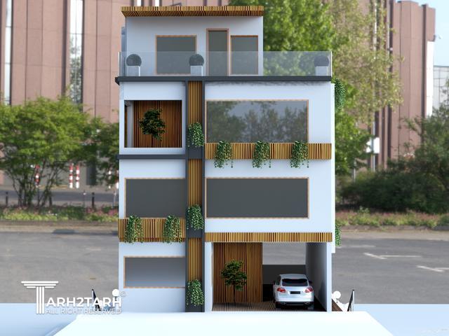 پروژه طراحی نما روف گاردن و محوطه کلاردشت