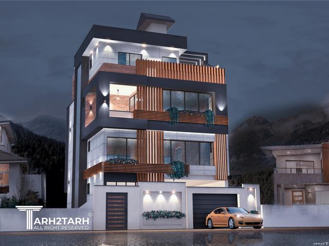 پروژه طراحی نما روف گاردن و محوطه کلاردشت