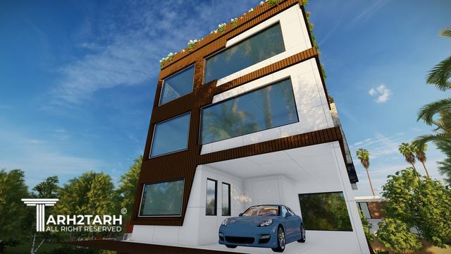 پروژه طراحی نما روف گاردن و محوطه کلاردشت