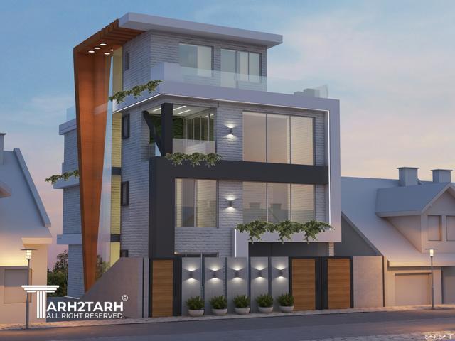 پروژه طراحی نما روف گاردن و محوطه کلاردشت