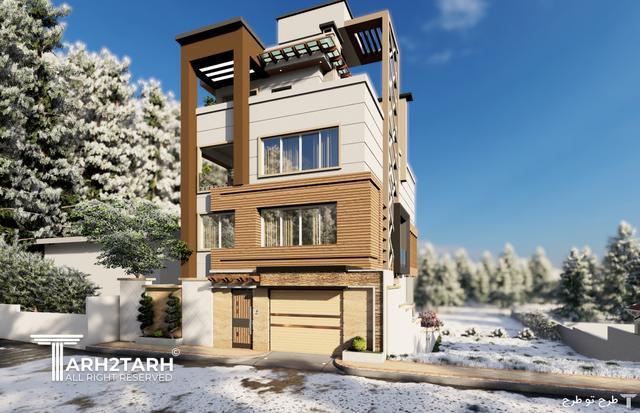 پروژه طراحی نما روف گاردن و محوطه کلاردشت