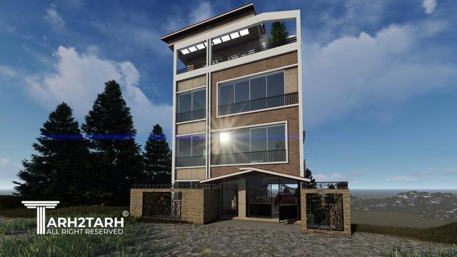 پروژه طراحی نما روف گاردن و محوطه کلاردشت