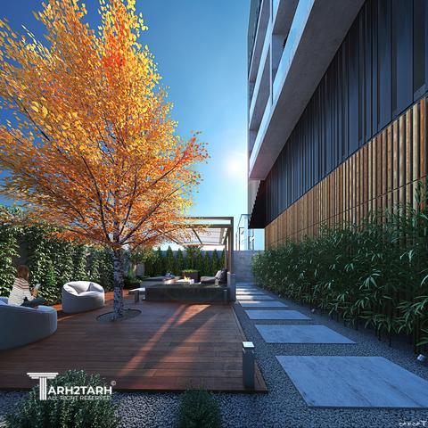 پروژه طراحی نما روف گاردن و محوطه کلاردشت