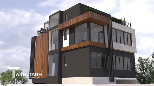 پروژه طراحی نما روف گاردن و محوطه کلاردشت