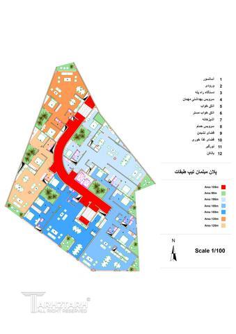 طراحی پلان قیطریه رزیدنس2