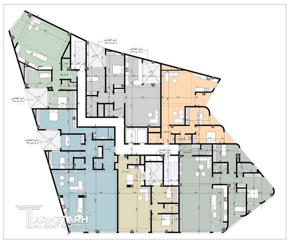 طراحی پلان قیطریه رزیدنس2