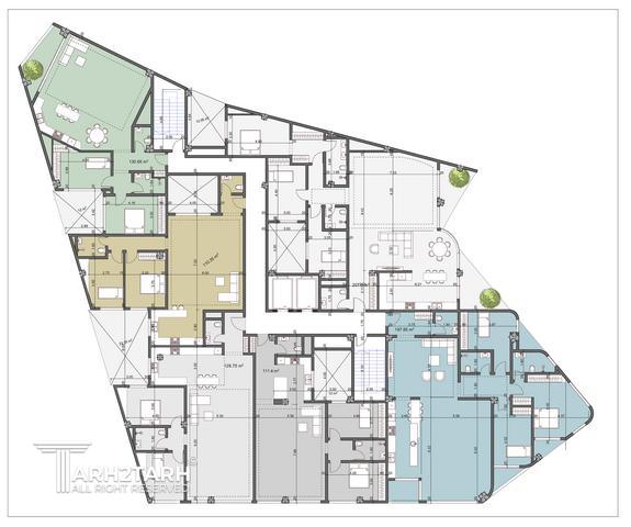 طراحی پلان قیطریه رزیدنس2