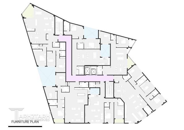 طراحی پلان قیطریه رزیدنس2