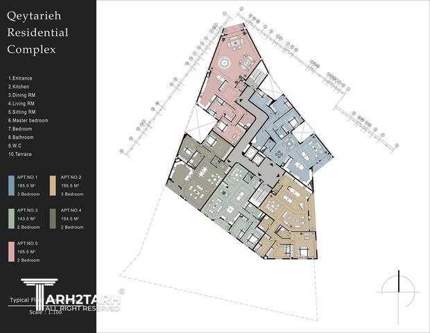 طراحی پلان قیطریه رزیدنس2
