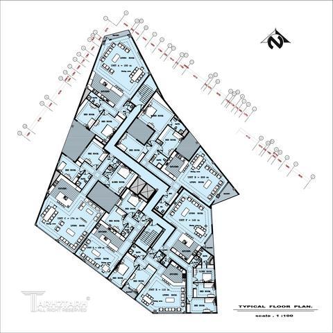 طراحی پلان قیطریه رزیدنس2