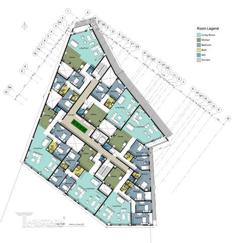 طراحی پلان قیطریه رزیدنس2