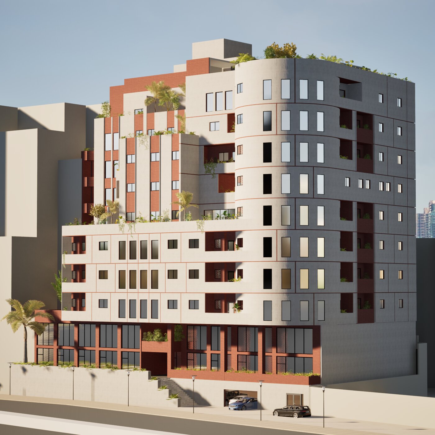 طراحی نما و روف گاردن پروژه پارک‌ویو