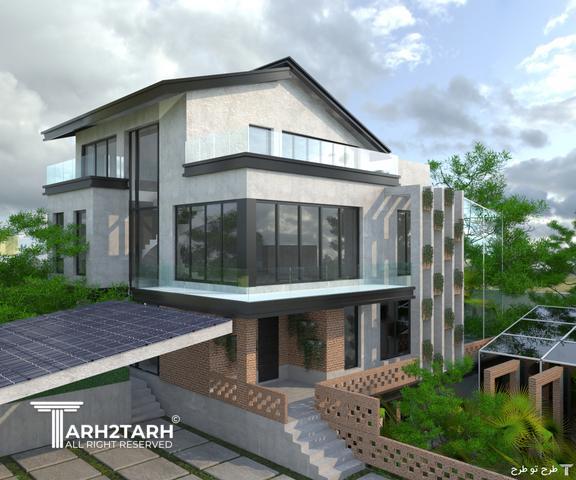 طراحی حجم و نمای ویلای کوهسار