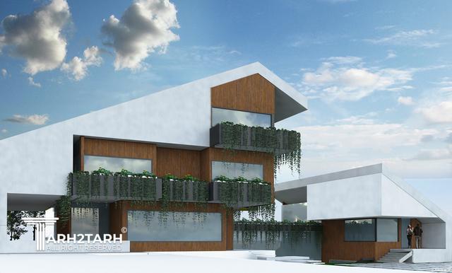 طراحی حجم و نمای ویلای کوهسار