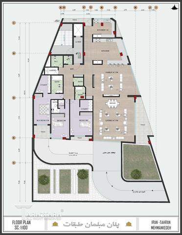 طراحی پلان مهمانکده