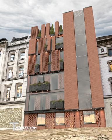 طراحی نما ساختمان تجاری لنا