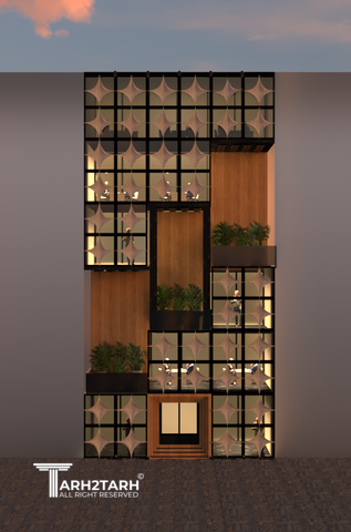 طراحی نما ساختمان تجاری لنا