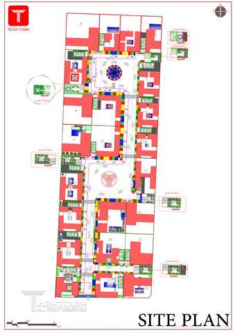 توده گذاری ویلاها و طراحی ساختمان مشاعات شهرک الند (Oland)