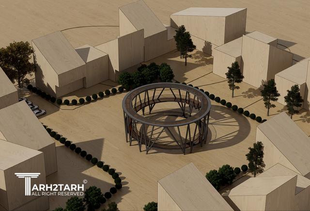 توده گذاری ویلاها و طراحی ساختمان مشاعات شهرک الند (Oland)