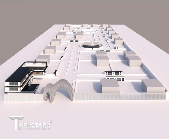 توده گذاری ویلاها و طراحی ساختمان مشاعات شهرک الند (Oland)