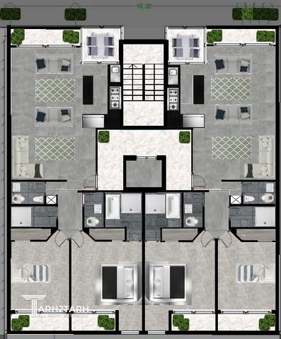 طراحی پلان، نما و روف گاردن فراز کنگان
