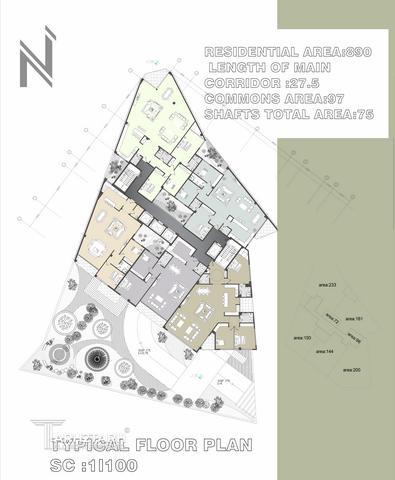 طراحی پلان قیطریه رزیدنس 1