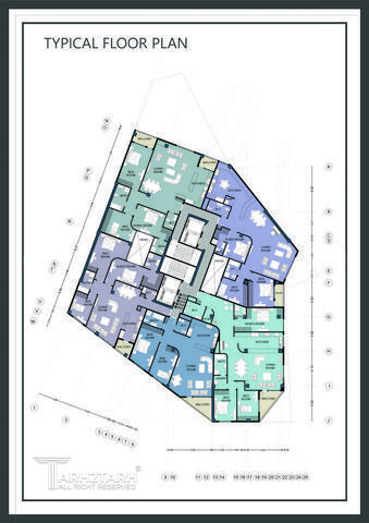طراحی پلان قیطریه رزیدنس 1