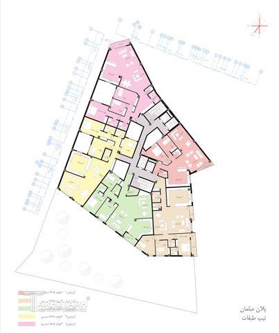 طراحی پلان قیطریه رزیدنس 1