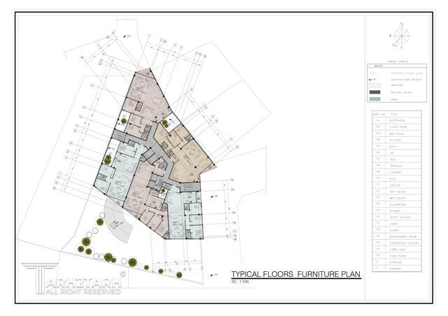 طراحی پلان قیطریه رزیدنس 1