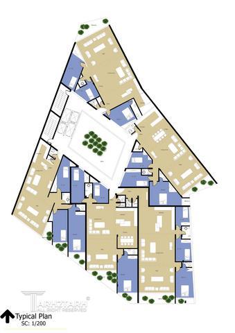 طراحی پلان قیطریه رزیدنس 1