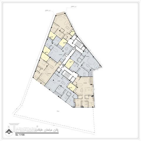 طراحی پلان قیطریه رزیدنس 1