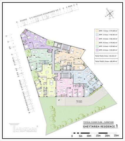 طراحی پلان قیطریه رزیدنس 1