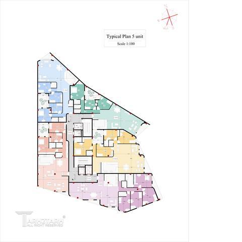طراحی پلان قیطریه رزیدنس 1