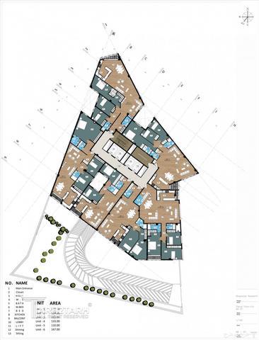 طراحی پلان قیطریه رزیدنس 1