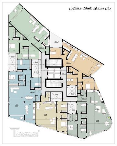 طراحی پلان قیطریه رزیدنس 1