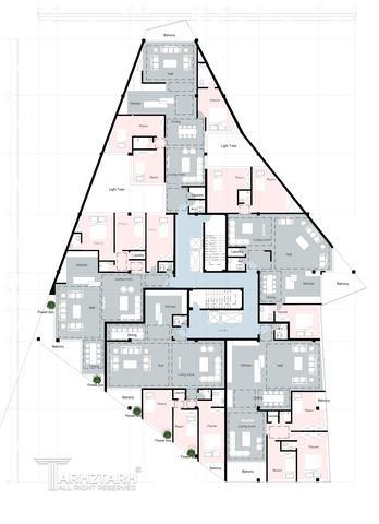 طراحی پلان قیطریه رزیدنس 1