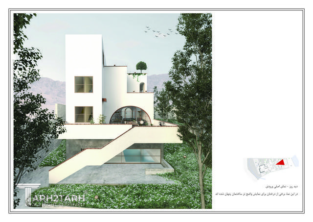 طراحی پلان و نما ویلای میگون