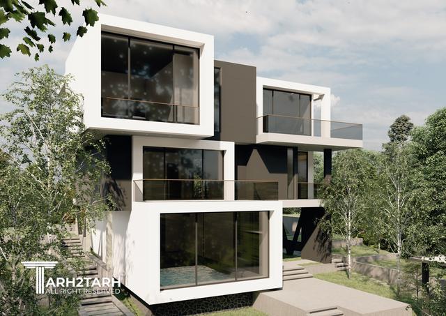 طراحی پلان و نما ویلای میگون